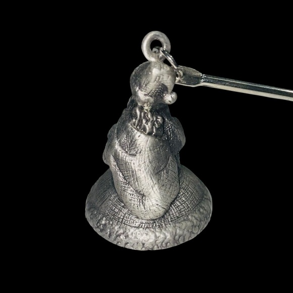 Vintage Silver Christmas Santa Candle Snuffer Old World St Nick Pewter 2” - Picture 4 of 8